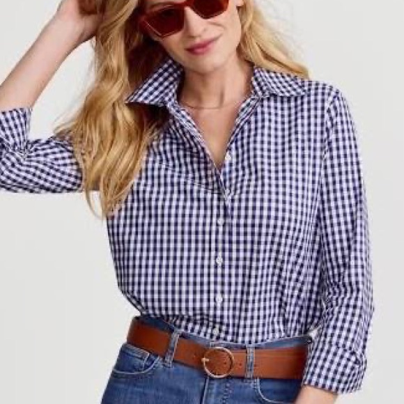 Vineyard Vines Tops - Vineyard Vines Blyden Gingham Cotton Poplin Relaxed Fit Button Down